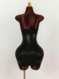 Women Solid Chic Deep V-Neck Slim-Fit Sexy Strap Bodycon Mini Dress
