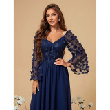 Women Plus Size Slim-Fit Chiffon Formal Party Ball Evening Dress