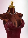 Women Solid Chic Deep V-Neck Slim-Fit Sexy Strap Bodycon Mini Dress