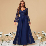 Women Plus Size Slim-Fit Chiffon Formal Party Ball Evening Dress