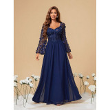 Women Plus Size Slim-Fit Chiffon Formal Party Ball Evening Dress
