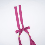 Women Plunge Neck Halter Low Back Lace-Up Top & Shorts Two-Piece Set