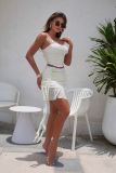 Women Sexy Solid Strap Three-Piece Bikini Swimwear