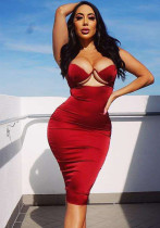 Women Summer Sexy Cut-Out Strap Bodycon Dress