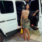 Women Autumn Pocket Casual Camouflage Shorts