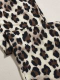 Women Autumn Sexy Slim-Fit Square-Neck Leopard Print Jumpsuit