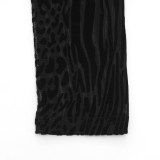 Women Sexy Off-Shoulder Fur Collar Long-Sleeve Mesh Dress