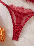 Women Lace Bra and Thong Sexy Lingerie Two-Piece Set