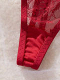 Women Lace Bra and Thong Sexy Lingerie Two-Piece Set