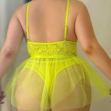 Plus Size Women See-Through Sexy Mesh Lace Sexy Lingerie
