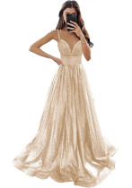 Women Sleeveless Strapless Shiny Sexy Maxi Dress（Processing time need 3-6 days）