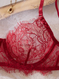 Women Lace Bra and Thong Sexy Lingerie Two-Piece Set