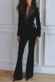 Women Autumn/Winter Long-Sleeved Veet Blazer and Pant Two-Piece Set