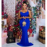 Women's Fashion Solid Color Strap Sleeveless Maxi Dress