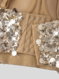 Strap Sequin Sexy Strap Corset Top