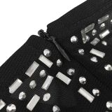 Women's Fashion Beaded Sexy Strap See-Through Mesh Maxi Dress