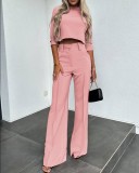 Women's Fashion Chic Casual Long Sleeve Two-Piece Pants Set