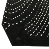 Women's Fashion Beaded Sexy Strap See-Through Mesh Maxi Dress