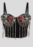 Sexy Rhinestone Tassels Strap Slim-Fit Corset Vest