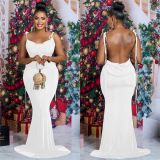 Women's Fashion Solid Color Strap Sleeveless Maxi Dress