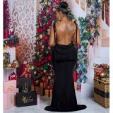 Women's Fashion Solid Color Strap Sleeveless Maxi Dress