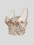 Strap Sequin Sexy Strap Corset Top