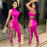 Women's Fashion Sexy Cut-Out Nightclub Tight-Fitting Low Back Jumpsuit