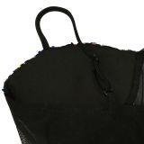 Women's Fashion Sexy Strap Sequin Mesh See-Through Zipper Midi Dress