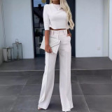 Women's Fashion Chic Casual Long Sleeve Two-Piece Pants Set