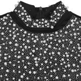 Women's Fashion Elegant High Neck Beaded Pearl Bodycon Dress