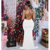 Women's Fashion Solid Color Strap Sleeveless Maxi Dress