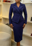 Women's Spring Fashion Elegant Career Turndown Collar High-Waist African Dress