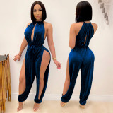 Women's Fashion Sexy Lace-Up Slit Jumpsuit