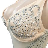 Women's Fashion Beaded Sexy Strap See-Through Mesh Maxi Dress