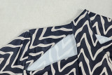 Women's Cut-Out Striped Halter Neck Long Sleeve Printed Bodycon Dress