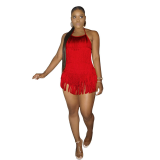 Summer Ladies Sexy Tassel Romper