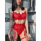 Black Lace Patchwork See-Through Slim-Fit Sexy Erotic Bra Lingerie Set