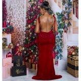 Women's Fashion Solid Color Strap Sleeveless Maxi Dress