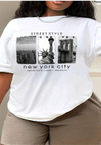 Women's Summer Printed Loose Short Sleeve Round Neck T-Shirt