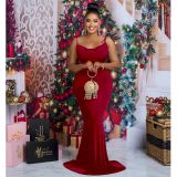 Women's Fashion Solid Color Strap Sleeveless Maxi Dress