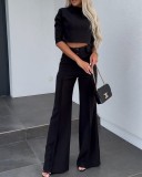 Women's Fashion Chic Casual Long Sleeve Two-Piece Pants Set