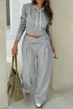 Women Elegant Long-Sleeved Hoodies and Pant Two-Piece Set