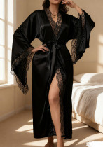 Women Lace Lace Black Robe