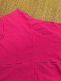 Plus Size Women Summer Elegant Solid Slash Shoulder Dress
