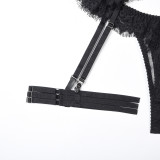 Women Sexy Lace Lace Eyelash Camisole Four-Piece Set Sexy Lingerie