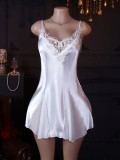 Women French White and Black Nightgown