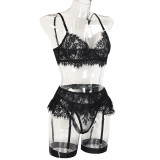 Women Sexy Lace Lace Eyelash Camisole Four-Piece Set Sexy Lingerie