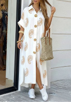 Women Printed Short-Sleeved Shirt Dress