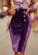 Women Elegant Solid Bodycon Skirt
