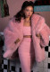 Women Pink Furry Jacket